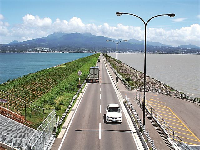 諫早湾干拓堤防道路 雲仙多良シーライン いさはやをもっと楽しく 諫早観光物産コンベンション協会